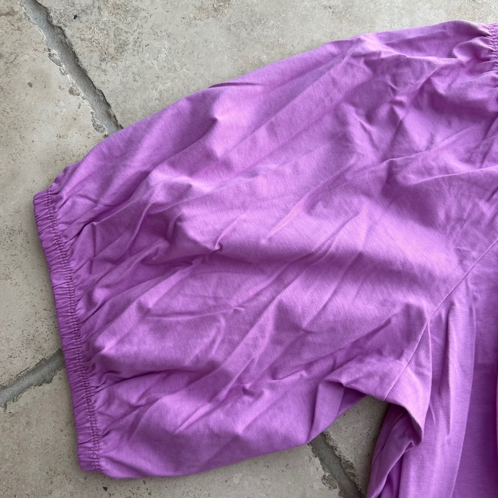 Old Navy Womens XXL Lilac Purple Off Shoulder Cotton Peasant Cropped Top Blouse - Picture 6 of 8